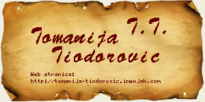 Tomanija Tiodorović vizit kartica